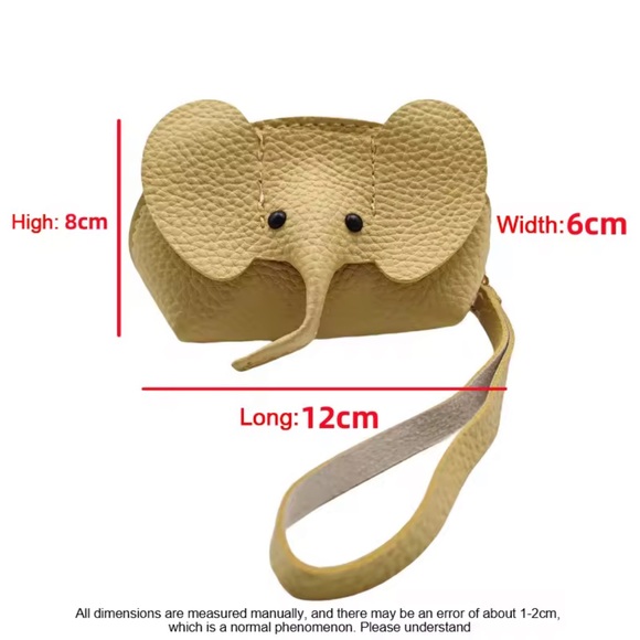 Kids Elephant Wristlet Coin Purse - Brown - Picture 3 of 4